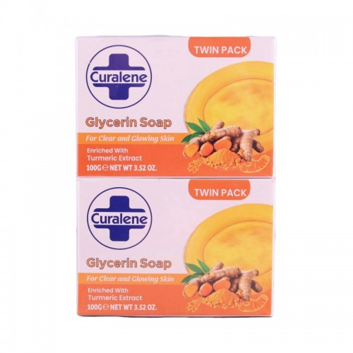 Curalene Glycerin Bar Soap 100g 2pk with Turmeric (D)