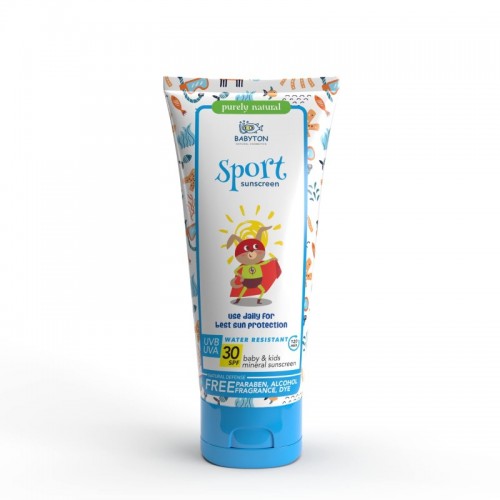 Babyton Natural Cosmetics Baby & Kids Mineral Sunscreen SPF30 Sport Lotion 100ml