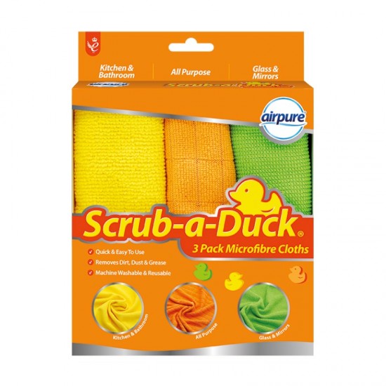 **Scrub-a-Duck Microfibre Cloths 3pk