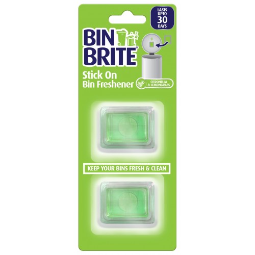Bin Bright Stick on Bin Freshener 2pk Citronella & Lemongrass
