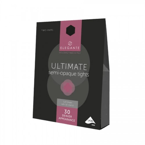 Elegante Ultimate Semi-Opaque Tights 30 Denier, 2 Pairs, Black M