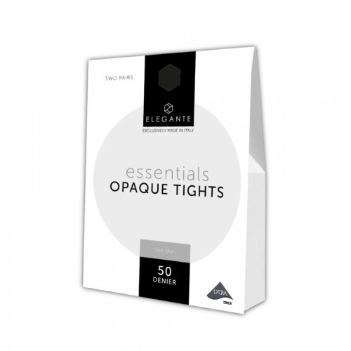 Elegante Essentials Opaque Tights 50 Denier, 2 Pairs Black M