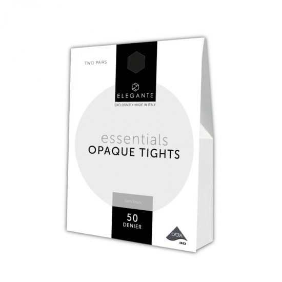 Elegante Essentials Opaque Tights 50 Denier, 2 Pairs Black L
