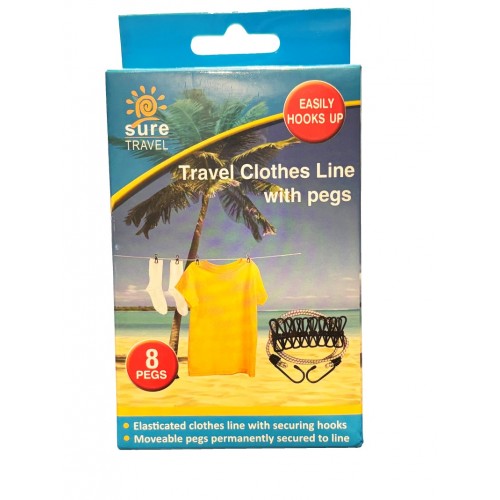 Sure Travel Clothes Line with Pegs (D)