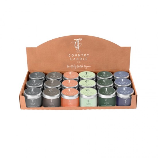 **The Country Candle Co Candle Tin Assorted CDU Pastels Collection 3