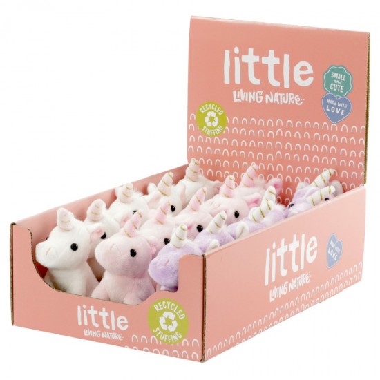 LITTLE Living Nature Buddies Unicorn Stuffed Animals (Pink Box)